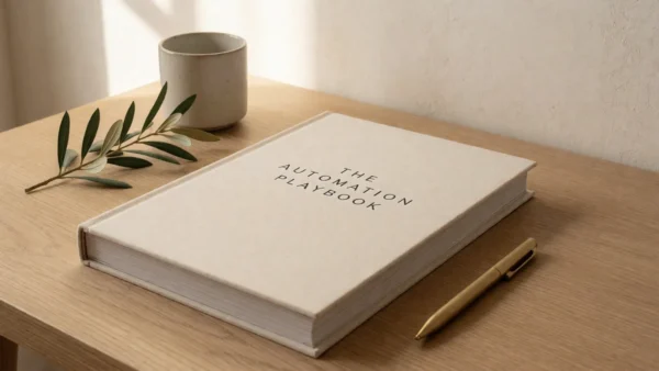 Automation Playbook ebook - desk lifestyle scene - AJNEXA