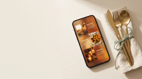 Restaurant Ad Creative Pack - desk lifestyle scene - AJNEXA