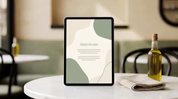 Restaurant Prompt Pack - product mockup on tablet - AJNEXA