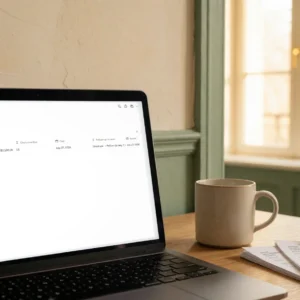 La base Factures du modèle Notion de gestion de missions, montrant les jours de retard et la relance à envoyer