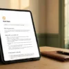 La page Start here du modèle Notion de livraison client, affichée sur une tablette