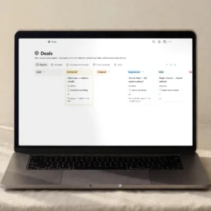The Lightweight CRM Notion template - deal pipeline board with real opportunities and values - AJNEXA